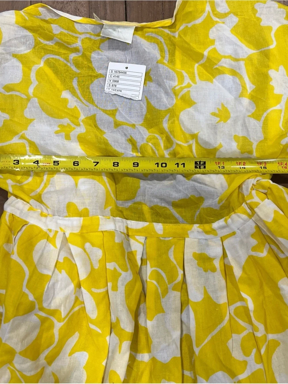 Anthropologie Porridge Open Tie Front Beach Cover Medium Yellow White Poppy Boho